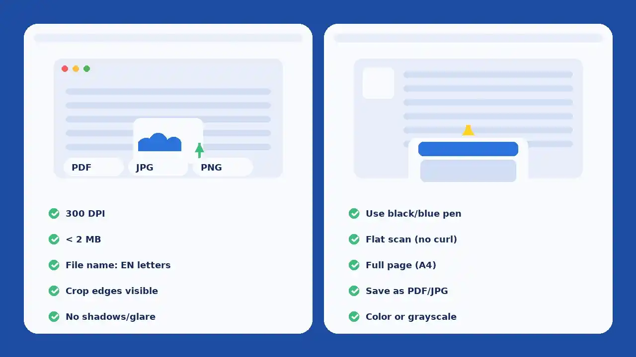 مقایسه فرم آنلاین و فرم کاغذی ویزای شینگن و نکات آپلود و اسکن